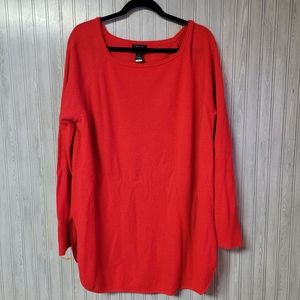 Halogen Red Shirttail Sweater Tunic Wool & Cashmere Blend Size XXL
